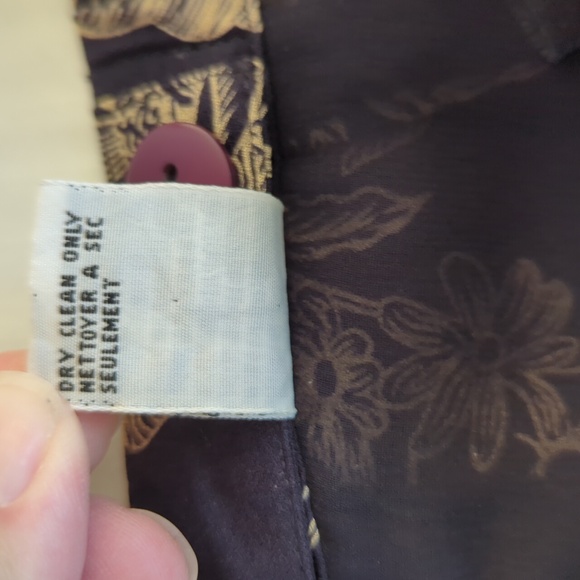 Talbots Pure Silk Floral A-Line Lined Maxi Skirt 8 Navy Blue Cream - Picture 4 of 15